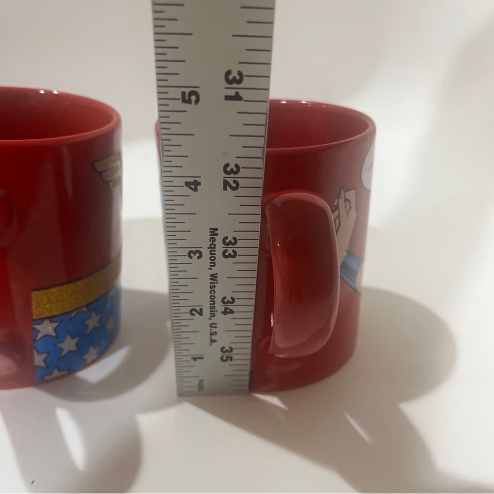 WONDER WOMAN Logo DC COMICS Super Hero Mug Coffee Cup 14oz Lot Of 2 - Picture 16 of 16
